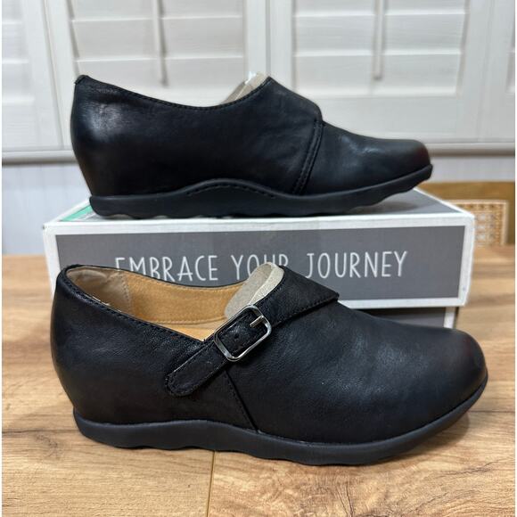 Dansko Marisa Oxford Flats Black Nubuck Leather Size 6.5/7 US 37 EU Arch Support - Picture 2 of 15